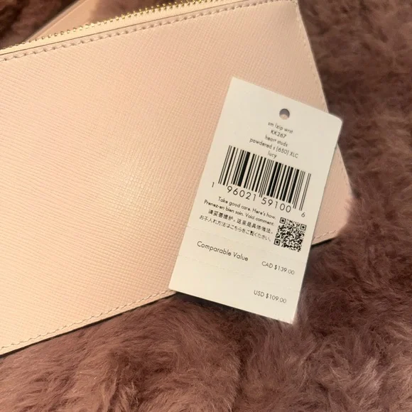 Kate Spade Cream Wristlet with Heart Accents - Picture 3 of 5